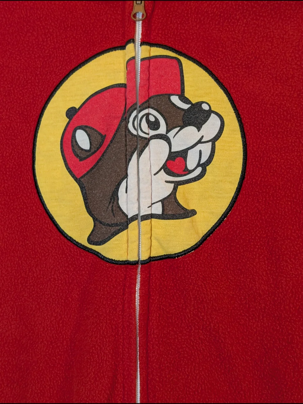 Buc-ee's Kids Red and Brown Character Hooded One Piece